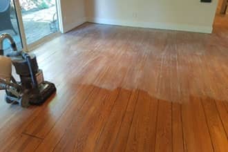 Before Hardwood floor light scrubbing