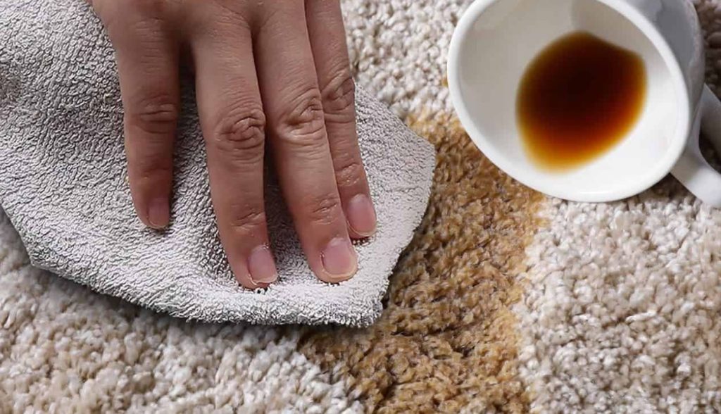 cleaning spills for rug cleaning